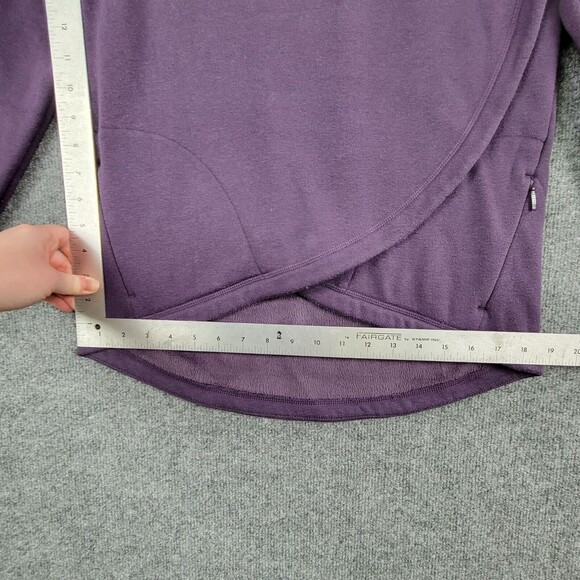 ATHLETA 383402 Purple Cozy Karma Asymmetrical Fleece Sweatshirt Crocus SIZE XS - Picture 10 of 12